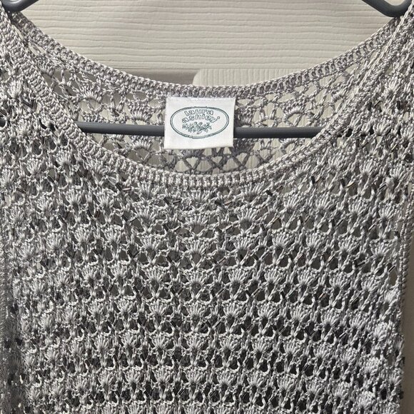 Laura Ashley Tops - Vintage Laura Ashley Crochet Sleeveless Beaded Overlay Blouse Top (Small) NWOT